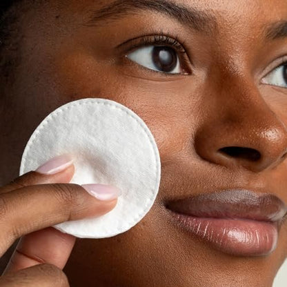 Cliganic Organic Cotton Rounds for Face (100 Count) - Hypoallergenic, Lint-Free Makeup Remover Pads