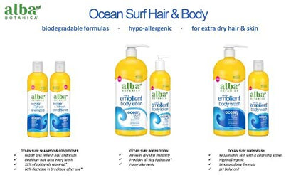 Alba Botanica Repair & Refresh Shampoo, Ocean Surf, 12 Oz - Sulfate-Free & Gentle