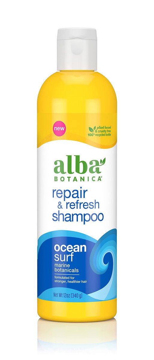 Alba Botanica Repair & Refresh Shampoo, Ocean Surf, 12 Oz - Sulfate-Free & Gentle - görsel 1