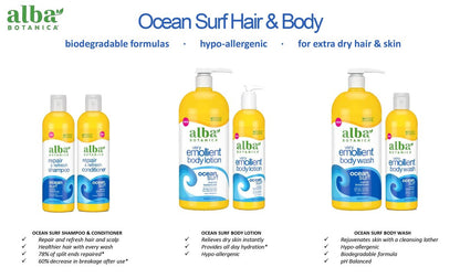 Alba Botanica Repair & Refresh Shampoo, Ocean Surf, 12 Oz - Sulfate-Free & Gentle