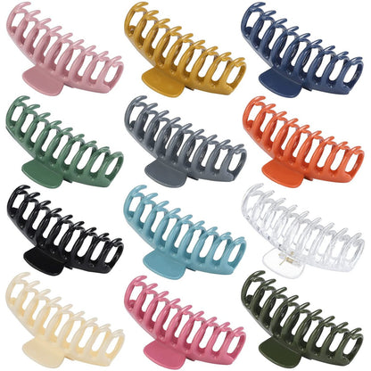12 Pack Hair Claw Clips Large 4.3 Inch - Stylish Barrettes for Women in 12 Colors