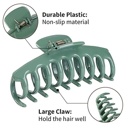 12 Pack Hair Claw Clips Large 4.3 Inch - Stylish Barrettes for Women in 12 Colors - görsel 6
