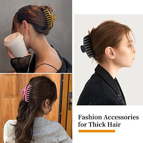 12 Pack Hair Claw Clips Large 4.3 Inch - Stylish Barrettes for Women in 12 Colors - görsel 12
