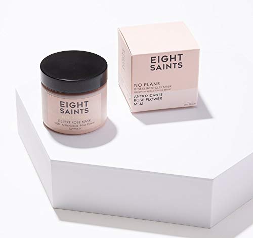 Eight Saints No Plans Clay Face Mask – Pore Reducing Facial Clay Mask for Blemishes, Acne, Oil & Impurities with MSM, Antioxidants & Rose Flower, 2 oz Avelisse