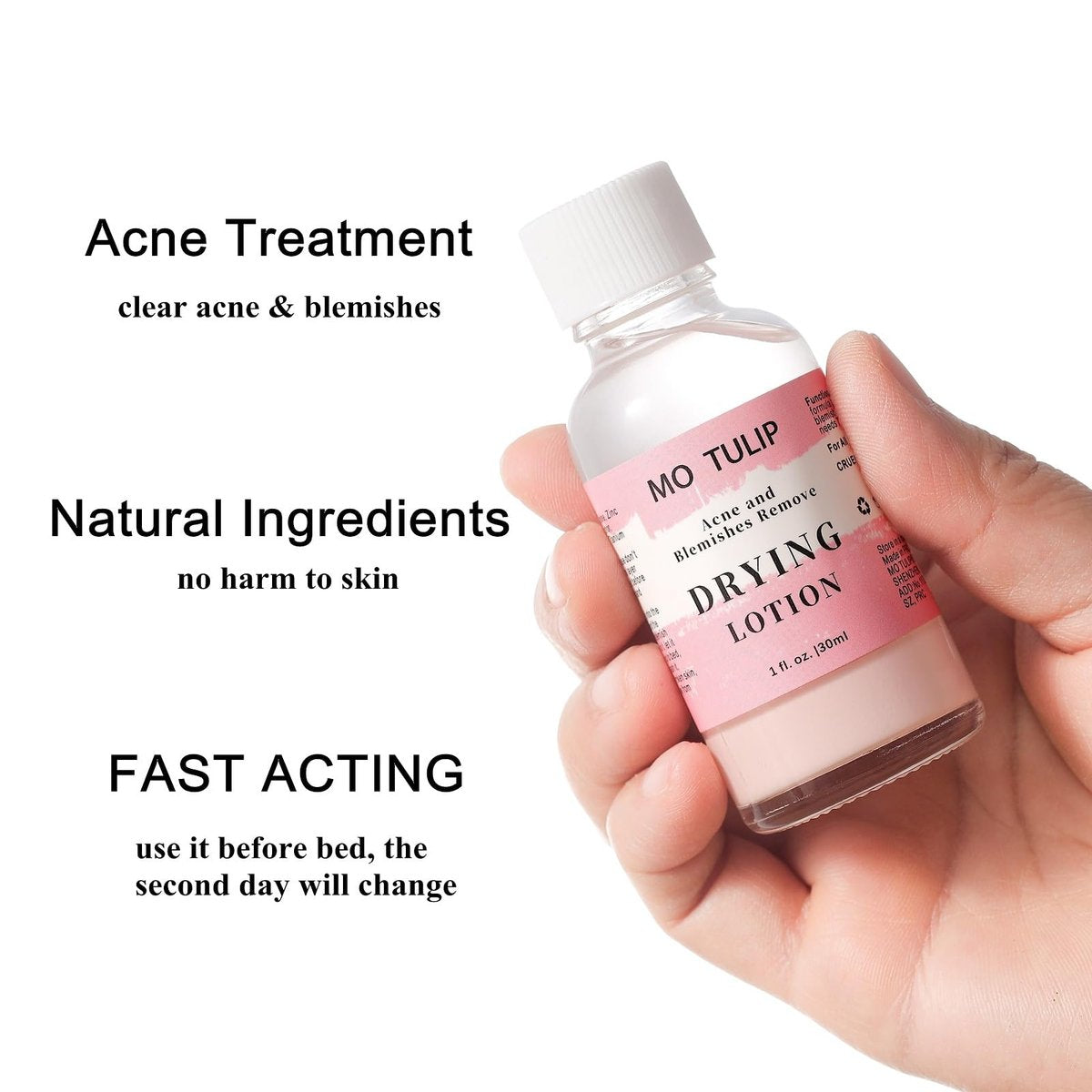 MO TULIP Acne Drying Lotion - Overnight Acne Spot Treatment with Salicylic Acid for Face and Body, 1 oz - görsel 3