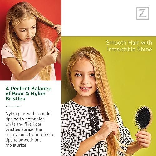 Mini Natural Boar Bristle Hair Brush – Portable Detangling Brush for Women, Men & Kids, Enhances Shine for All Hair Types - görsel 6