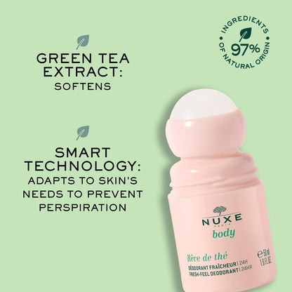 NUXE Aluminum-Free Deodorant for Women | Natural Extra Strength 24-Hour Odor & Sweat Protection, 1.6 Fl Oz