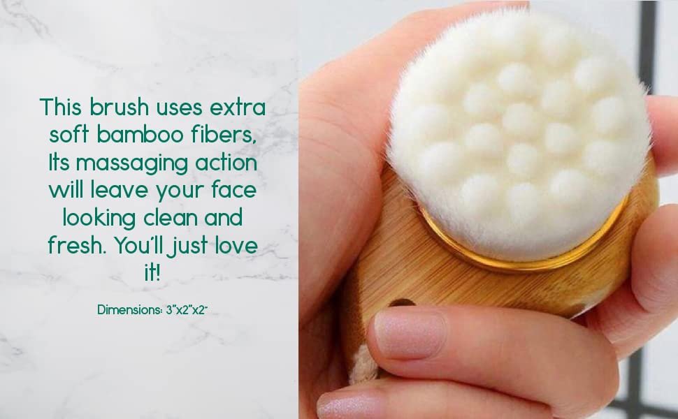 BeNat. Facial Bamboo Wood Handle Cleansing Brush – Extra-Soft Fiber Facial Brush, White - görsel 8
