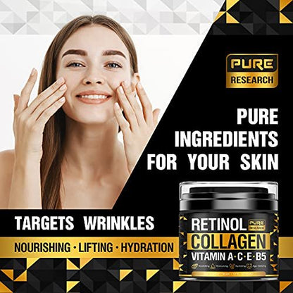 Retinol Face Cream – Natural Anti-Wrinkle Cream with Collagen & Hyaluronic Acid – Anti-Aging Facial Moisturizer, 1.7 oz Avelisse