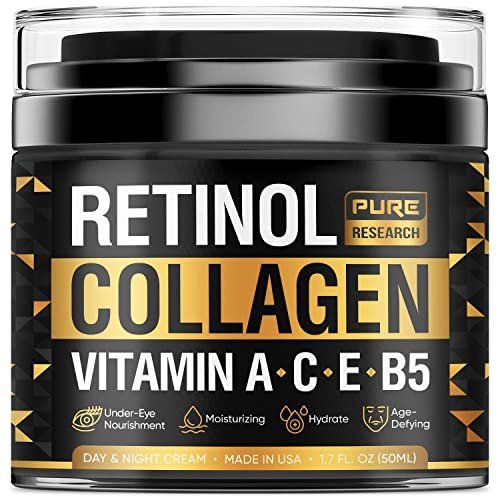 Retinol Face Cream – Natural Anti-Wrinkle Cream with Collagen & Hyaluronic Acid – Anti-Aging Facial Moisturizer, 1.7 oz Avelisse