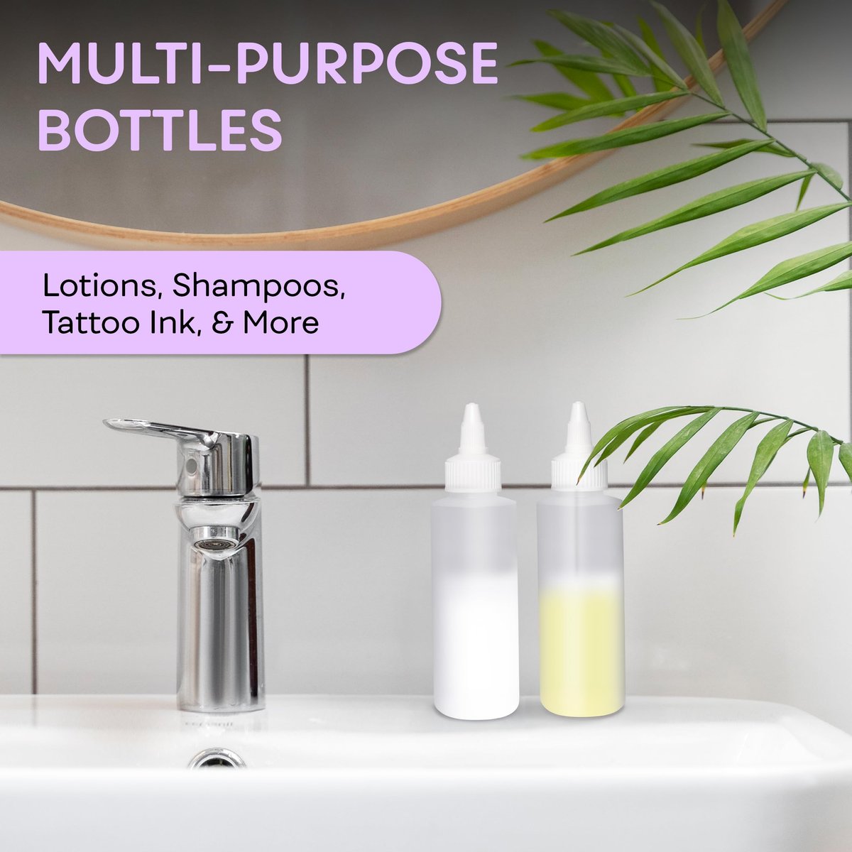 BRIGHTFROM 2 OZ Twist Top Applicator Bottles - Pack of 2, Squeeze Empty Plastic Bottles with Open/Close Nozzle for Hair Color, Dye, and More - görsel 7