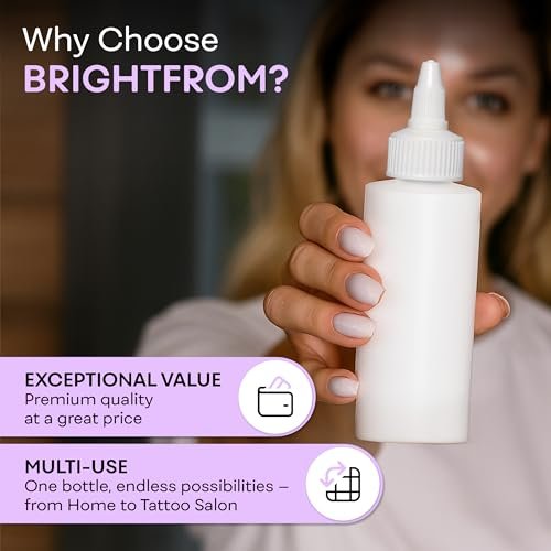 BRIGHTFROM 2 OZ Twist Top Applicator Bottles - Pack of 2, Squeeze Empty Plastic Bottles with Open/Close Nozzle for Hair Color, Dye, and More - görsel 12