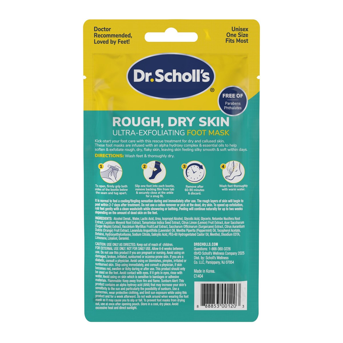 Dr. Scholl's Rough, Dry Skin Ultra Exfoliating Foot Peeling Mask – 3 Pairs Moisturizing Socks with Urea - görsel 14
