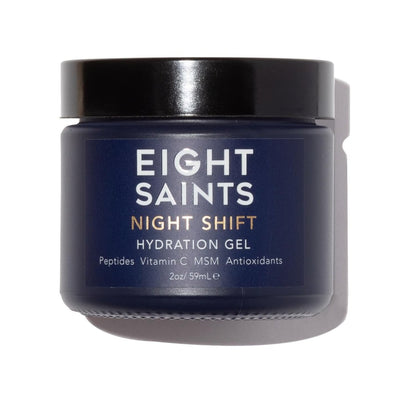 Eight Saints Night Shift Anti-Aging Gel Face Moisturizer - Night Cream with Peptides, Vitamin C, and Aloe Vera for Reducing Fine Lines and Wrinkles, 2 oz Avelisse