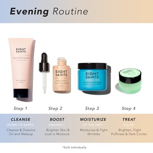 Eight Saints Vitamin C Serum for Face – Anti Aging, Brightening, Hydrating Serum with Hyaluronic Acid, Vitamin E, Aloe Vera & Jojoba Oil – for Dark Spots, Fine Lines & Wrinkles – 1 oz Avelisse