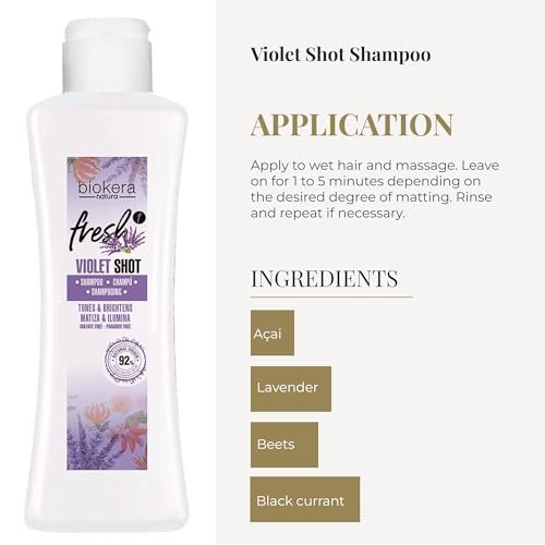 SALERM Biokera Fresh Violet Purple Shampoo - Toning Shampoo for Blonde, Gray, Highlighted, and Bleached Hair - Sulfate-Free & Paraben-Free - 300 ml - görsel 8