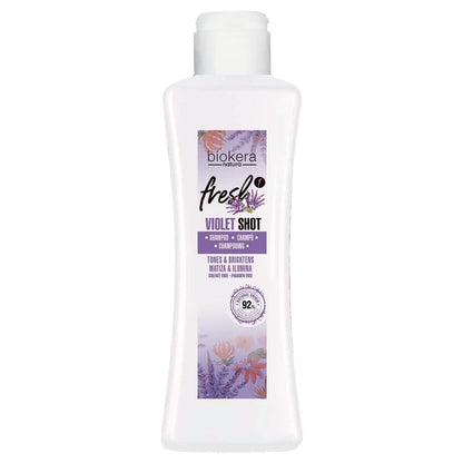 SALERM Biokera Fresh Violet Purple Shampoo - Toning Shampoo for Blonde, Gray, Highlighted, and Bleached Hair - Sulfate-Free & Paraben-Free - 300 ml