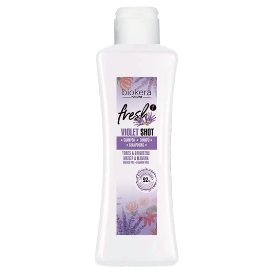 SALERM Biokera Fresh Violet Purple Shampoo - Toning Shampoo for Blonde, Gray, Highlighted, and Bleached Hair - Sulfate-Free & Paraben-Free - 300 ml