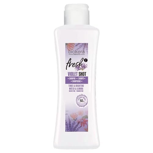 SALERM Biokera Fresh Violet Purple Shampoo - Toning Shampoo for Blonde, Gray, Highlighted, and Bleached Hair - Sulfate-Free & Paraben-Free - 300 ml - görsel 2