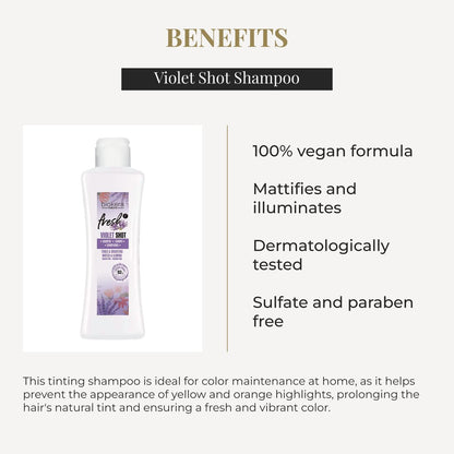SALERM Biokera Fresh Violet Purple Shampoo - Toning Shampoo for Blonde, Gray, Highlighted, and Bleached Hair - Sulfate-Free & Paraben-Free - 300 ml