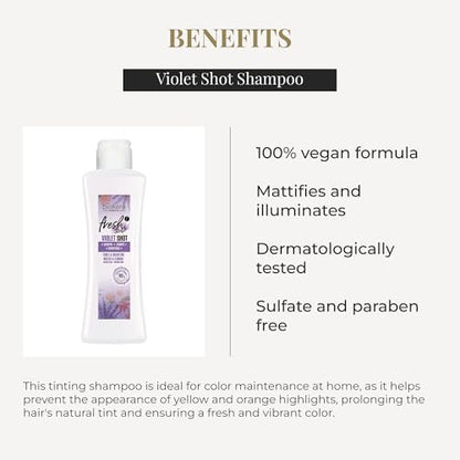 SALERM Biokera Fresh Violet Purple Shampoo - Toning Shampoo for Blonde, Gray, Highlighted, and Bleached Hair - Sulfate-Free & Paraben-Free - 300 ml