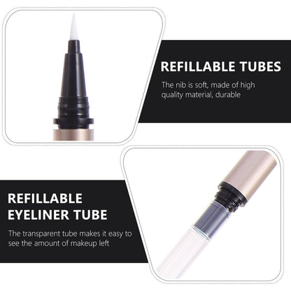 5-Pack Refillable Empty Eyeliner Tubes – DIY Liquid Eyeliner Pen Set (Gold, 13cm)