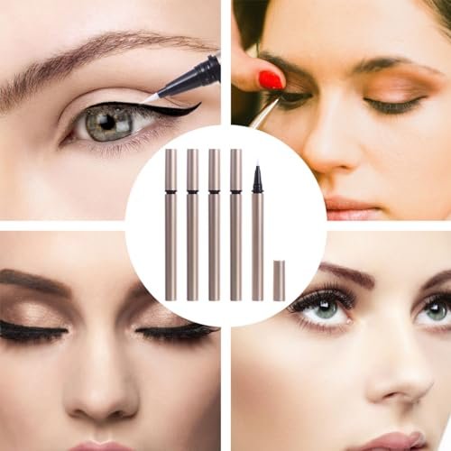 5-Pack Refillable Empty Eyeliner Tubes – DIY Liquid Eyeliner Pen Set (Gold, 13cm) - görsel 16