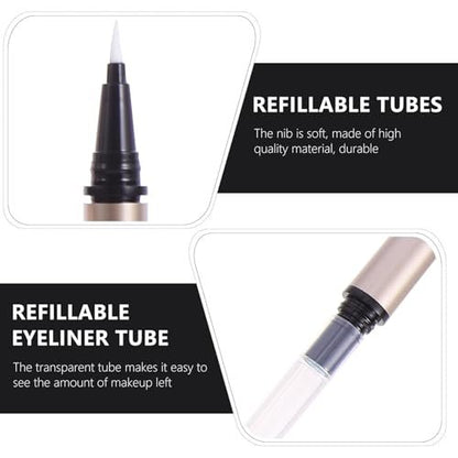 5-Pack Refillable Empty Eyeliner Tubes – DIY Liquid Eyeliner Pen Set (Gold, 13cm)
