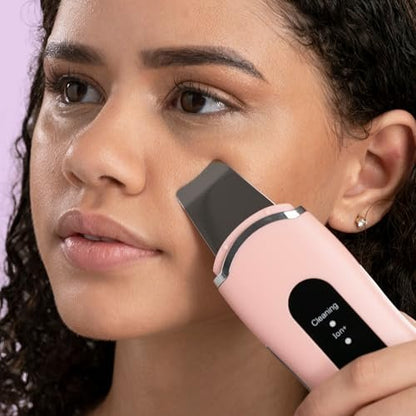Spa Sciences LELA 4-in-1 Facial Spatula for Deep Cleansing, Pore Extraction, Serum Infusion, Anti-Aging & Contouring - Pink Avelisse