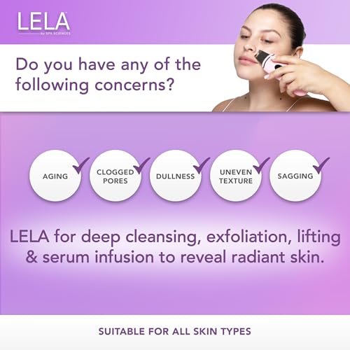 Spa Sciences LELA 4-in-1 Facial Spatula for Deep Cleansing, Pore Extraction, Serum Infusion, Anti-Aging & Contouring - Pink Avelisse