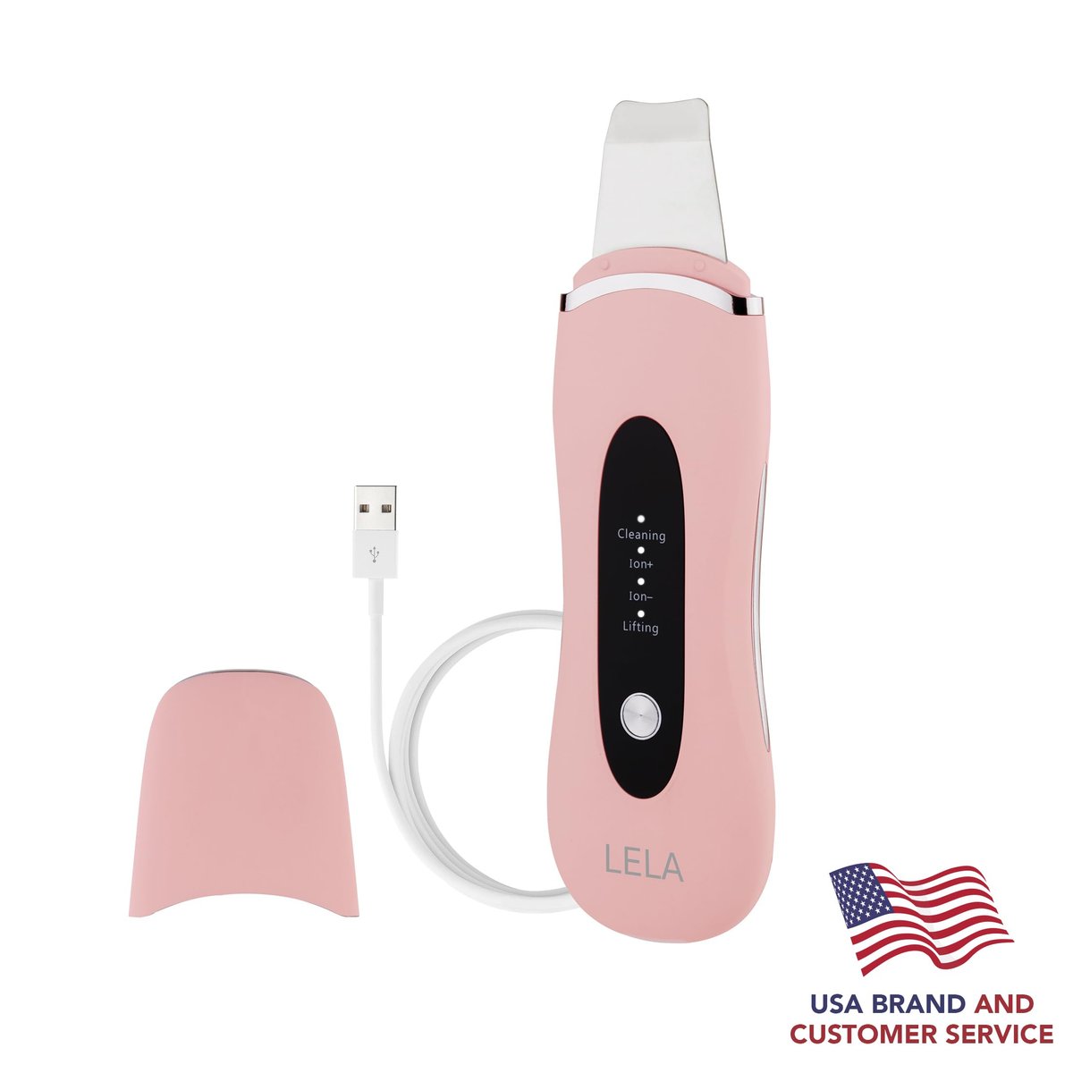 Spa Sciences LELA 4-in-1 Facial Spatula for Deep Cleansing, Pore Extraction, Serum Infusion, Anti-Aging & Contouring - Pink Avelisse