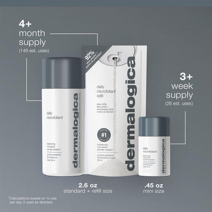 Dermalogica Daily Microfoliant - Gentle Rice-Based Exfoliator with Salicylic Acid & Papaya Enzyme for Brighter, Smoother Skin (2.6 oz Refill) Avelisse