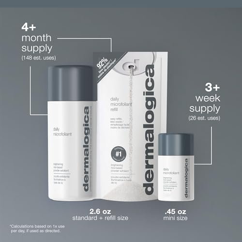 Dermalogica Daily Microfoliant - Gentle Rice-Based Exfoliator with Salicylic Acid & Papaya Enzyme for Brighter, Smoother Skin (2.6 oz Refill) Avelisse