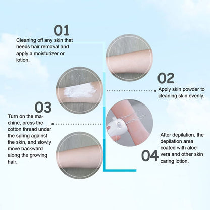 Betued Electric Threading Epilator - USB Rechargeable Hair Removal Device for Face & Body, Pink Avelisse