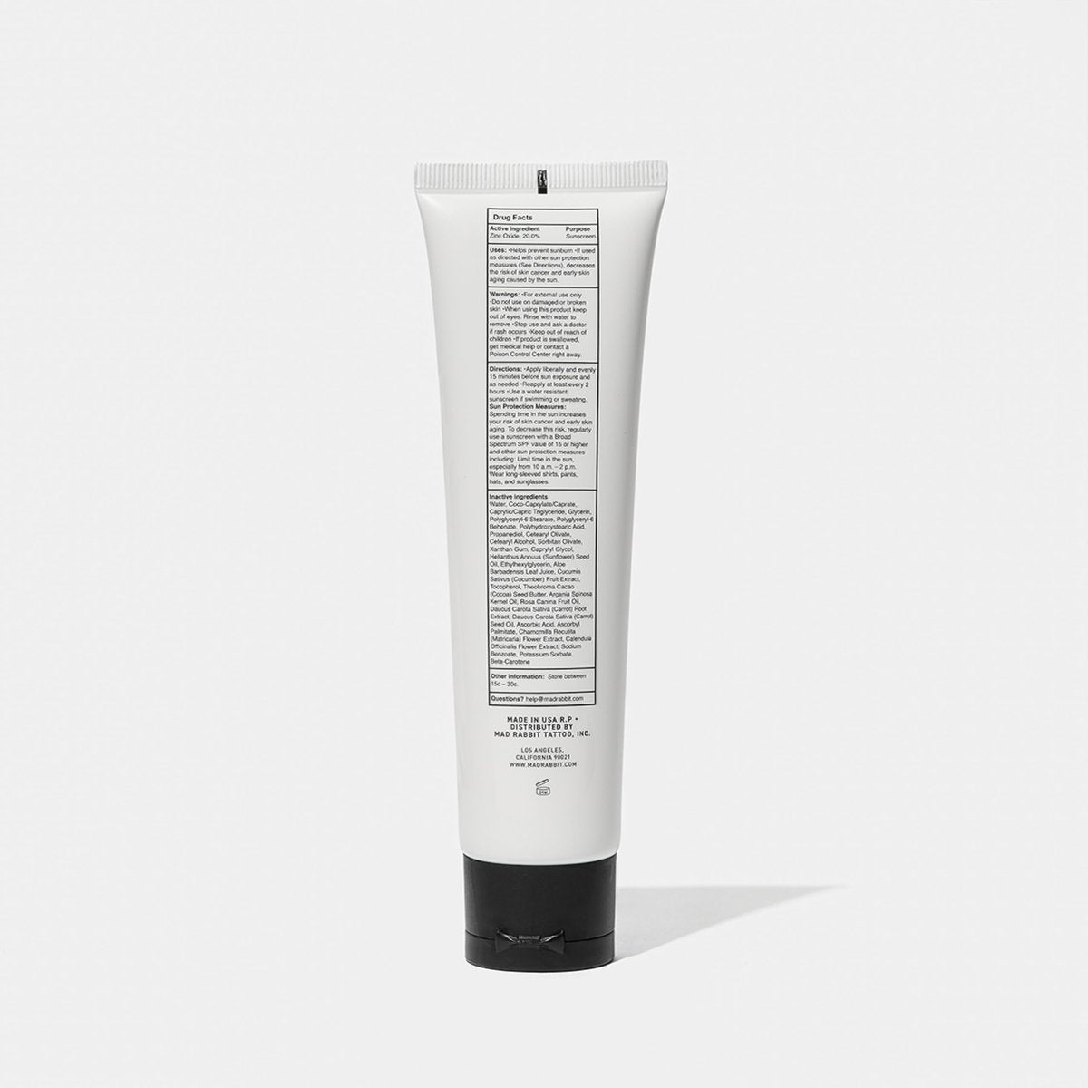 Mad Rabbit Defend Tattoo Sunscreen SPF 30 Mineral Lotion – Tattoo Fade Protection & Moisturizer (3.4 oz) Avelisse