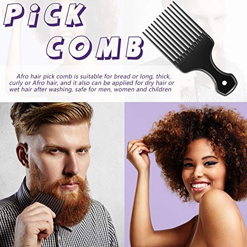 Patelai 3-Piece Hair Pick Comb Set – Wide-Tooth Afro Comb for Men, Carbon Fiber Detangling Styling Tool for Thick Curly Hair & Beard - görsel 10
