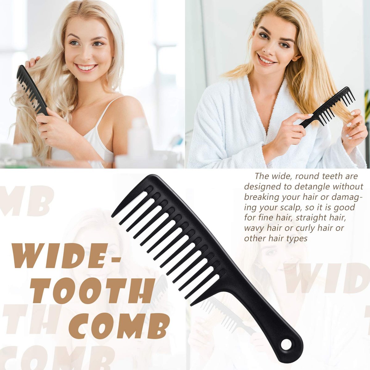 Patelai 3-Piece Hair Pick Comb Set – Wide-Tooth Afro Comb for Men, Carbon Fiber Detangling Styling Tool for Thick Curly Hair & Beard - görsel 11