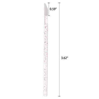 300 Count Disposable Lip Brushes - Pink Crystal Lipstick Applicator Wands, Nylon Bristles, Bulk Pack