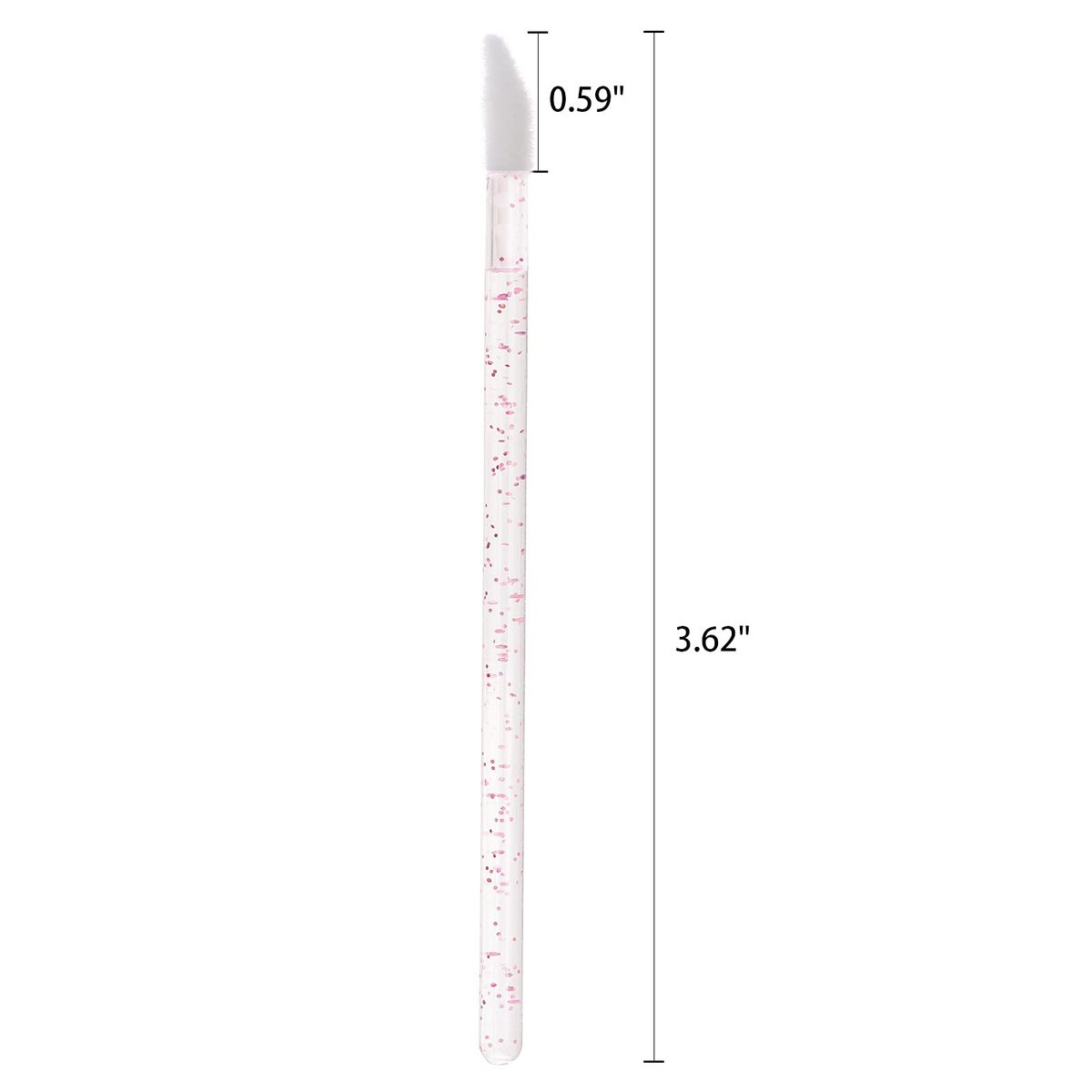 300 Count Disposable Lip Brushes - Pink Crystal Lipstick Applicator Wands, Nylon Bristles, Bulk Pack - görsel 3