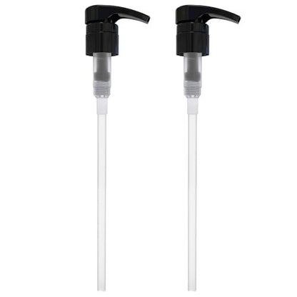 BRIGHTFROM Universal Dispensing Pump for Shampoo & Conditioner - 1 L (33.8 OZ) - Fits Most Bottles 12oz to 33.8oz with 28/410 Neck Size, Black (Pack of 2)