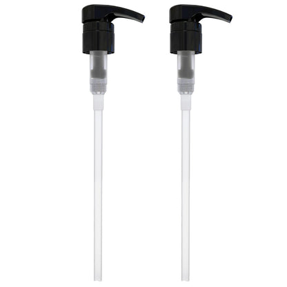 BRIGHTFROM Universal Dispensing Pump for Shampoo & Conditioner - 1 L (33.8 OZ) - Fits Most Bottles 12oz to 33.8oz with 28/410 Neck Size, Black (Pack of 2)
