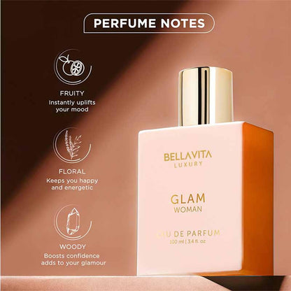 Bellavita Luxury Glam Eau de Parfum for Women – 100 ml (3.4 fl.oz.) White Floral & Jasmine Long-Lasting Fragrance Avelisse