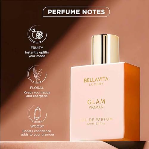Bellavita Luxury Glam Eau de Parfum for Women – 100 ml (3.4 fl.oz.) White Floral & Jasmine Long-Lasting Fragrance Avelisse