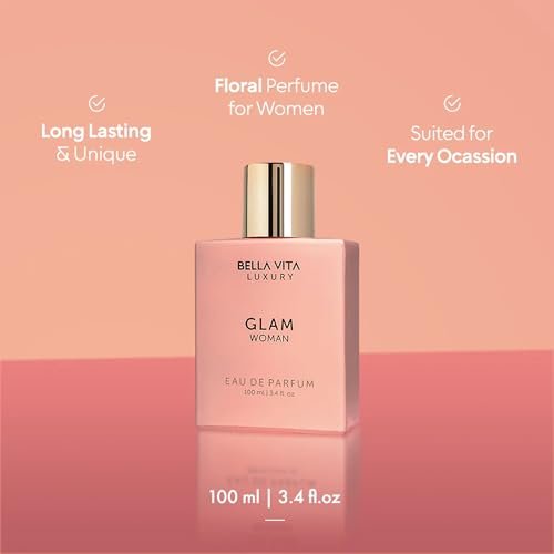 Bellavita Luxury Glam Eau de Parfum for Women – 100 ml (3.4 fl.oz.) White Floral & Jasmine Long-Lasting Fragrance Avelisse
