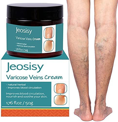 Jeosisy Varicose Vein Cream - Soothing Leg Cream for Varicose & Spider Veins, 1.76 Fl Oz
