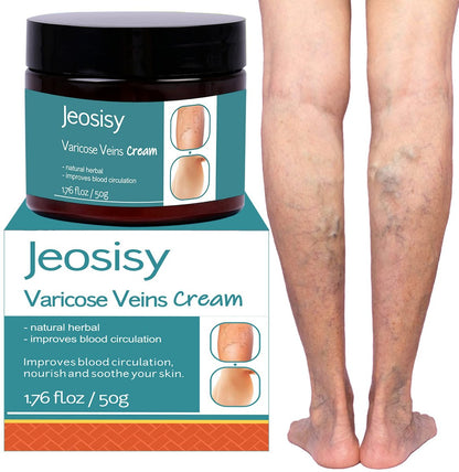 Jeosisy Varicose Vein Cream - Soothing Leg Cream for Varicose & Spider Veins, 1.76 Fl Oz