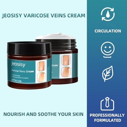 Jeosisy Varicose Vein Cream - Soothing Leg Cream for Varicose & Spider Veins, 1.76 Fl Oz
