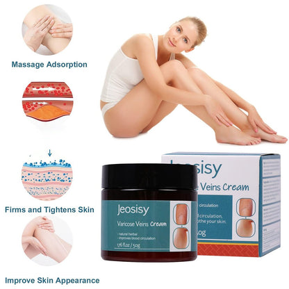 Jeosisy Varicose Vein Cream - Soothing Leg Cream for Varicose & Spider Veins, 1.76 Fl Oz