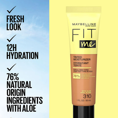 Maybelline Fit Me Tinted Moisturizer 335 – Natural Coverage Face Makeup, 1 fl oz Avelisse