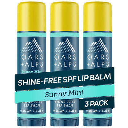 Oars + Alps Lip Sunscreen SPF 18 Lip Balm, Moisturizing & Hydrating, Sunny Mint Scent, 3-Pack Avelisse